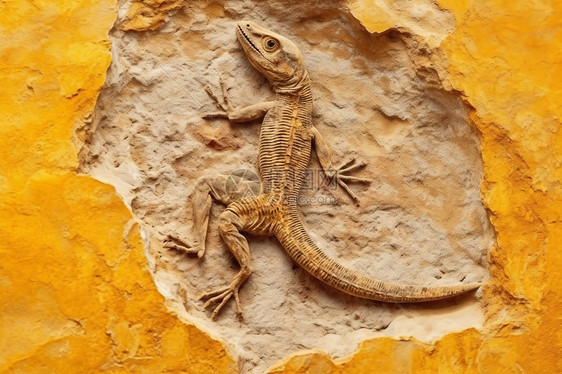 古代蜥蜴化石图片