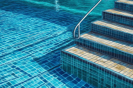 泳池瓷砖台阶图片