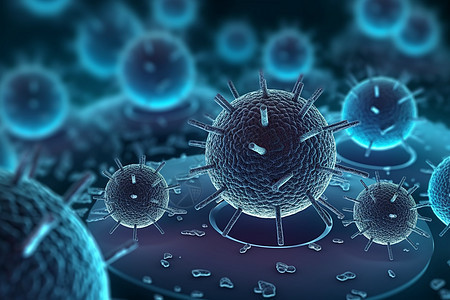 医学背景与抽象病毒细胞图片