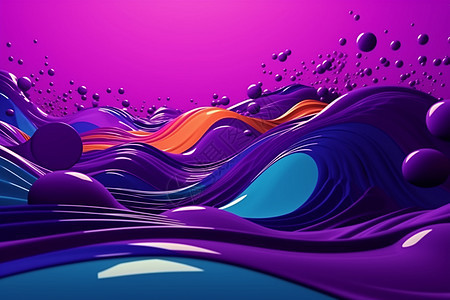 彩色抽象背景与波浪艺术图案图片