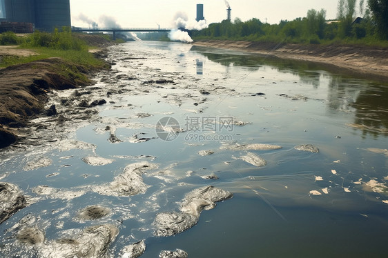 河水被污图片