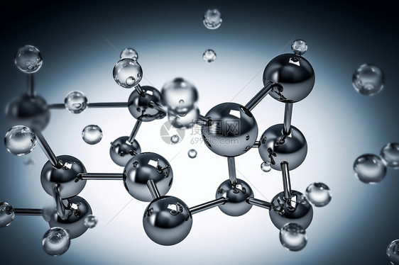 氢分子灰色背景图片