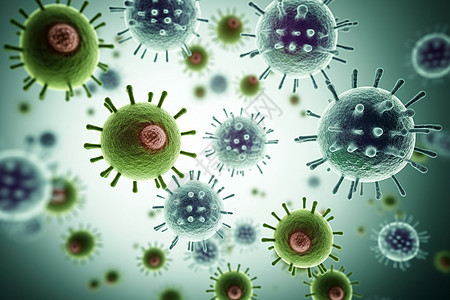 微观细菌病毒病原体背景图片