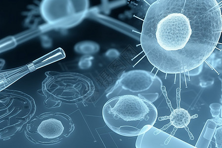 立体医学化学病毒背景图片