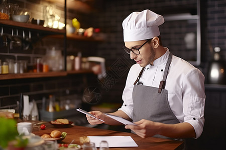 专业厨师正在烹饪中高清图片