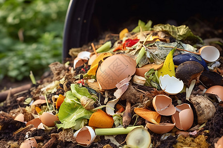 食物垃圾适合堆肥的有机厨余垃圾背景