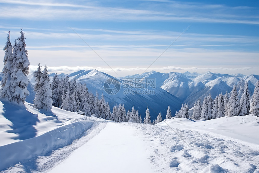 美丽的雪山风景图片