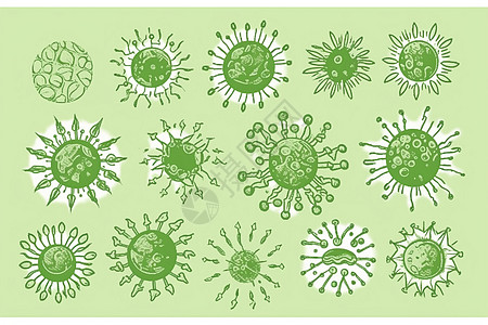 人体病毒图标的插图图片