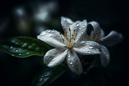 美丽的茉莉花背景图片