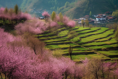 美丽的田园风光背景图片