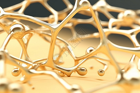 金色细胞3d渲染抽象背景背景图片