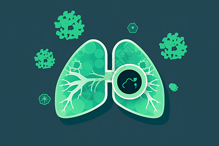城市绿肺绿肺与病毒元素载体插画
