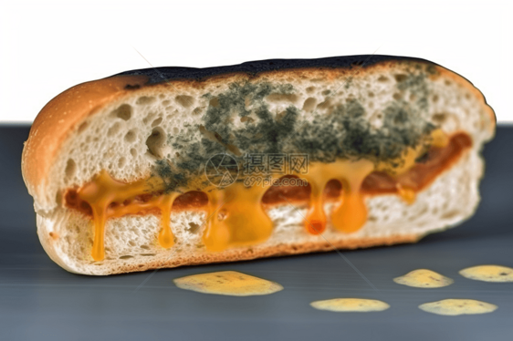 带霉菌的不可食用面包图片