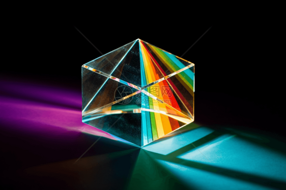 棱镜彩虹光谱折射图片
