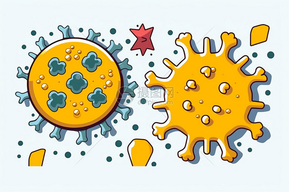 疾病细菌的卡通场景图片