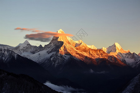 雪山的自然景观图片