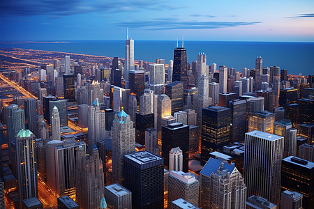 芝加哥城市的高层建筑图片