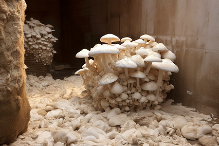 成长中的蘑菇背景图片