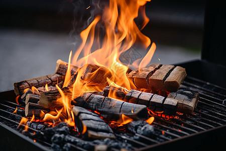 户外烧烤的木炭图片