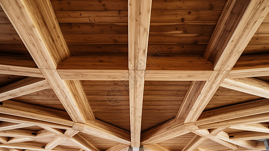 木结构的天花板建筑图片