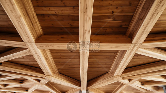 木结构的天花板建筑图片