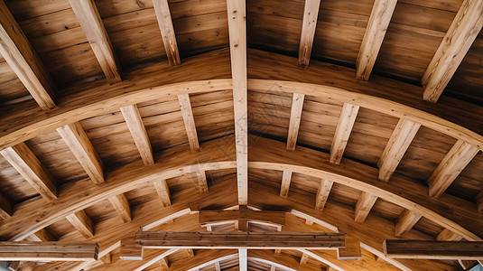 木结构的天花板图片
