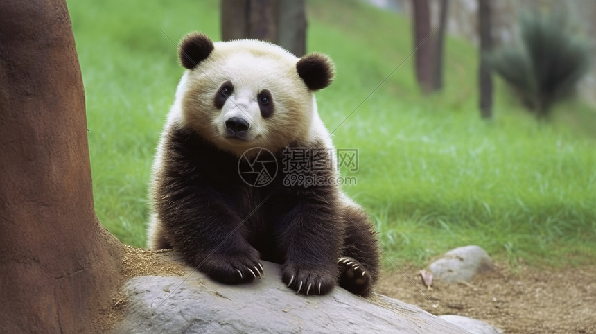 动物园可爱的大熊猫图片