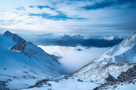 山顶的积雪图片