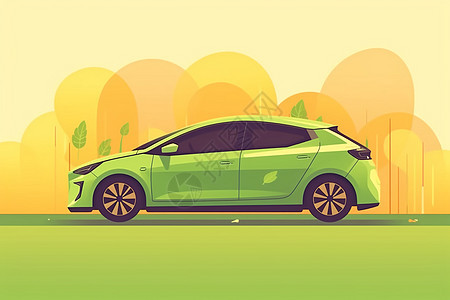 绿色环保的汽车背景图片