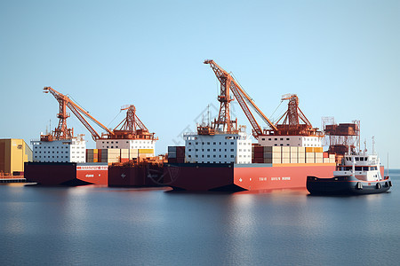 港口的货轮图片