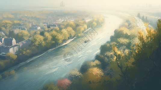 河道的风景图图片