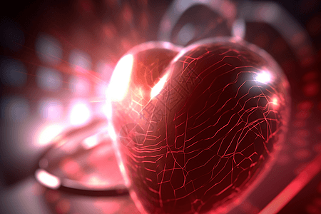 红色3D心脏模型图片