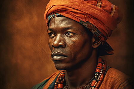一个非洲男人传统服装与搭配图片
