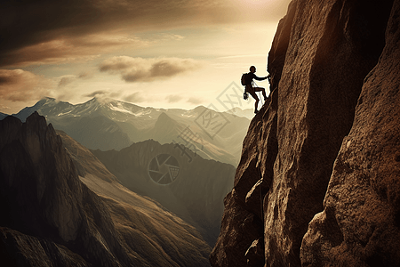 登山攀岩自由攀登运动背景