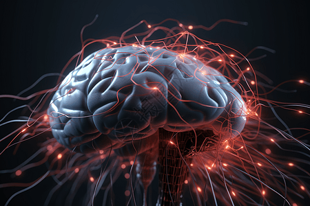 3D大脑可视化神经高清图片