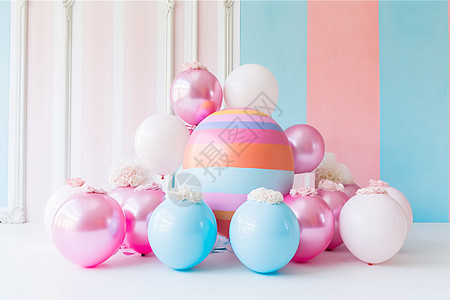 复活节儿童彩色的气球设计图片