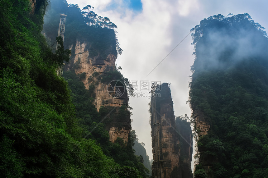 湖南悬崖壮观景象图片