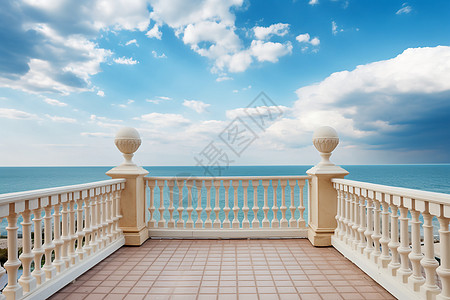 海边酒店的阳台图片