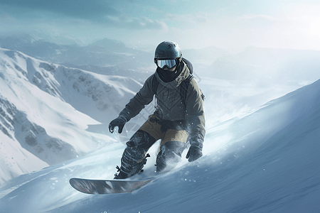 雪山滑雪背景图片