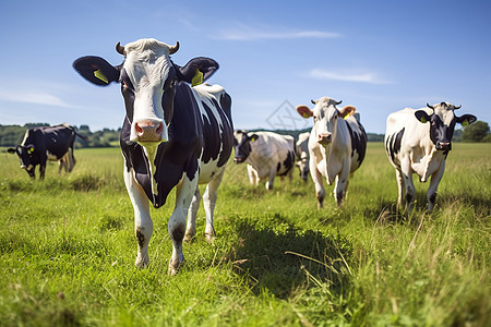 草原花海草原上的奶牛背景