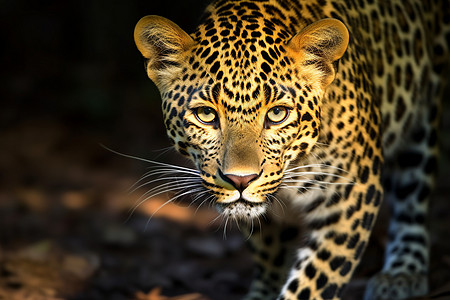 热带森林的野生豹背景图片