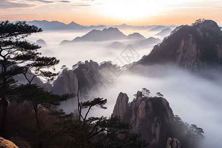 著名的黄山景观图片