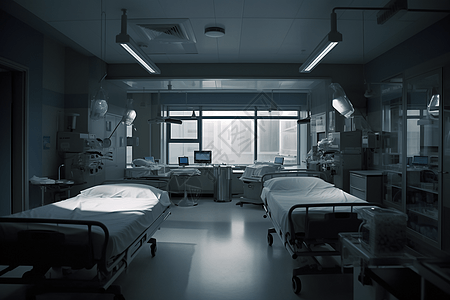 昏暗的医院房间图片