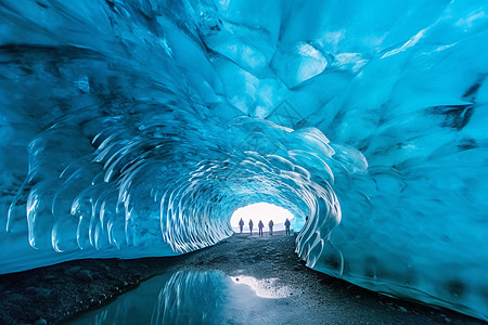 自然冰川洞穴图片