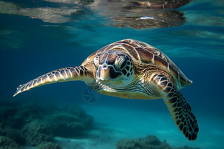 海底生物绿海龟高清图片