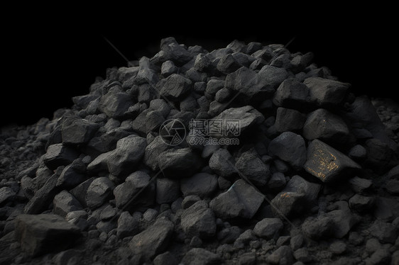 成堆存放的煤炭图片
