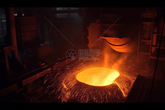 钢厂炉内液态金属图片