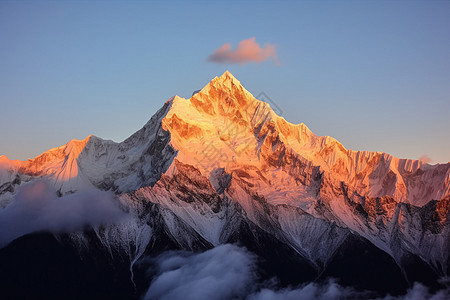 黎明雪山风景图片