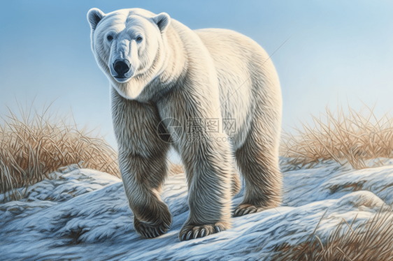 北极的北极熊图片