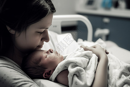 新生的婴儿母亲分娩高清图片